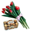 Букет тюльпанов+ конфеты Ferror Rosher